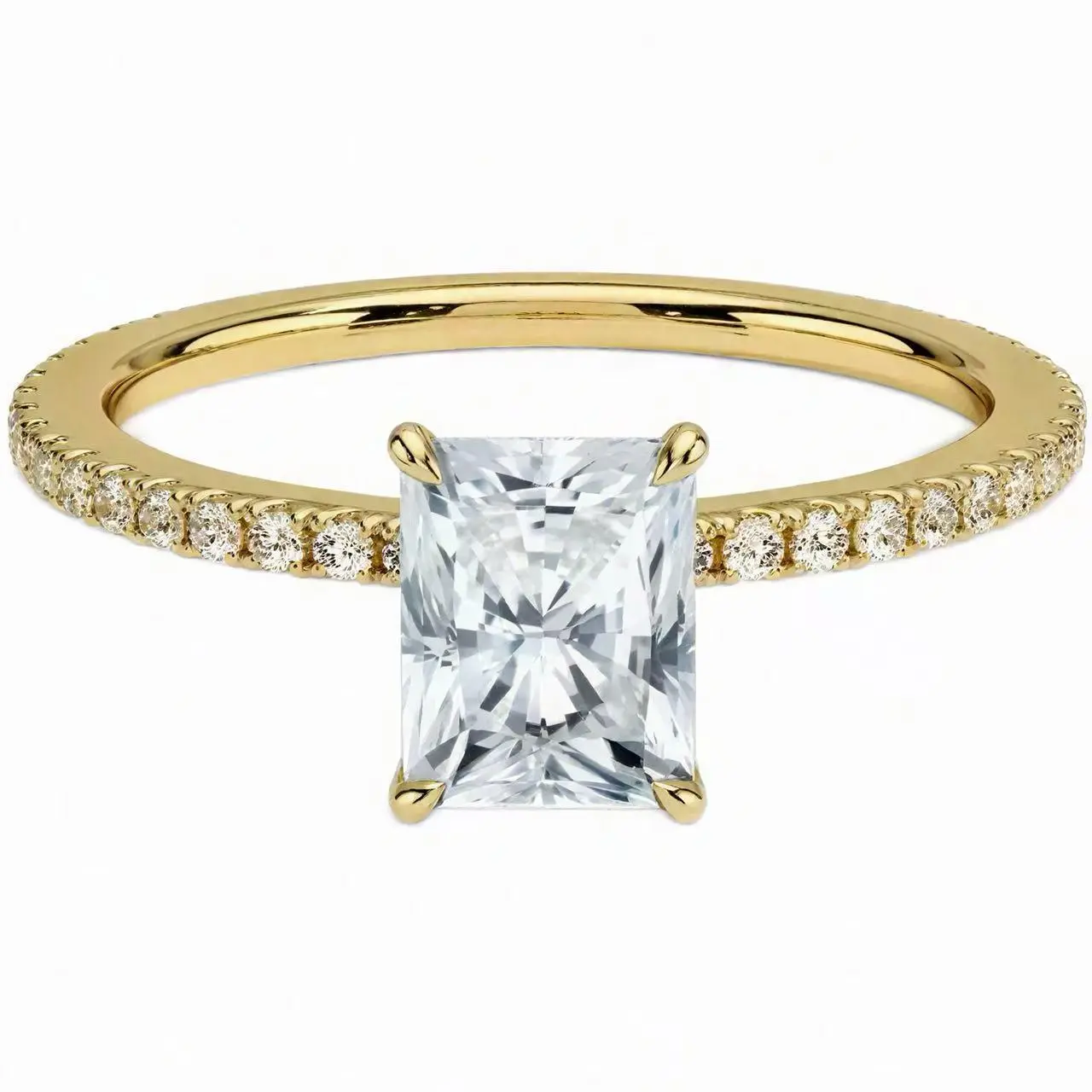 Gold setting or lab-grown diamond ring, IGI certified; -9K -14K -18K luxury fashion, suitable for engagement wear; model PY-110-39