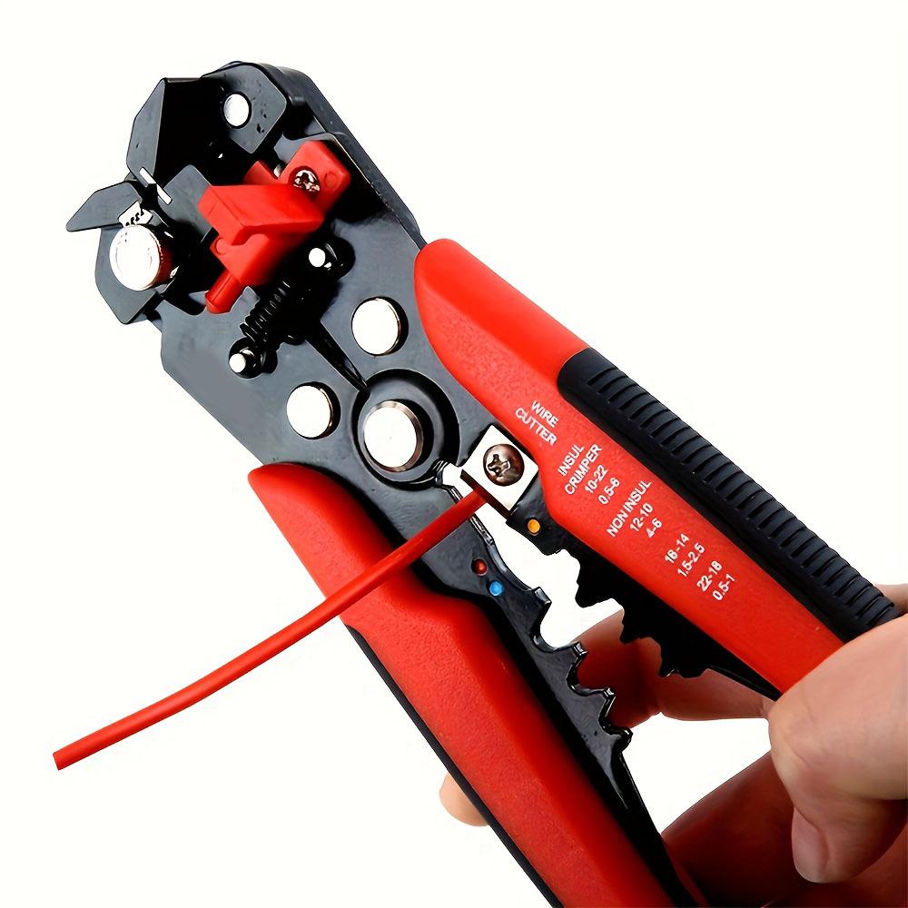 Professional Electrician wiring Stripper - Multi-functional, 24-10AWG Range, Quick Stripping and Cutting Cable Crimping Tool with Anti-Slip Grip, Suitable for Home Renovation, Appliance Repair, and Automotive Maintenance, Manual Electrical Tool