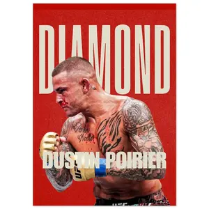 Diamond Dustin Poirier Poster, UFC MMA Fighter Wall Art, Diamond Mentality Print, Combat Sports Motivation Poster, Gym Fighter Decor