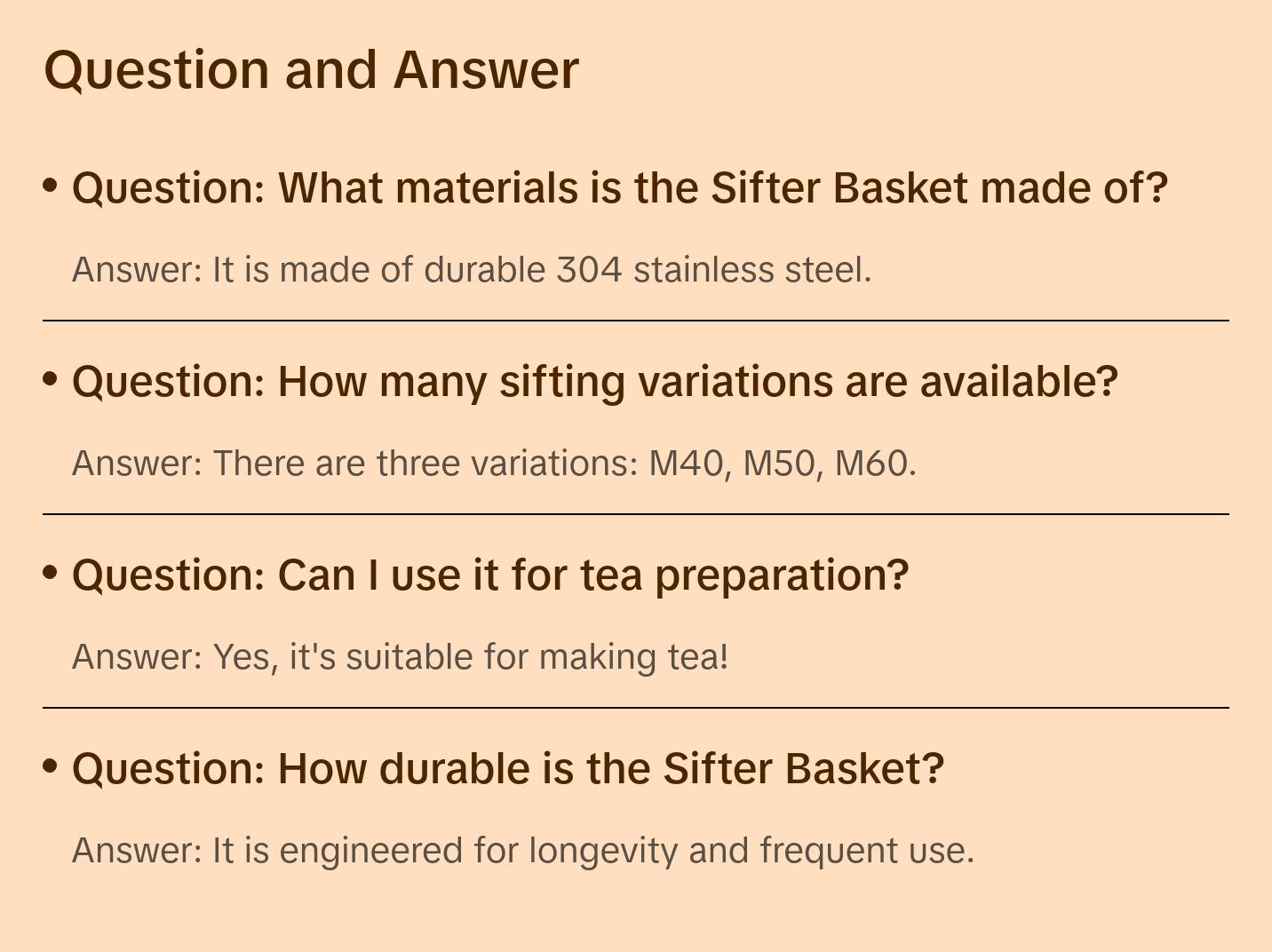 Grinder Sifter Basket