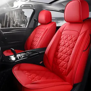 OTOEZ Luxury PU Leather 5PCS Car Seat Covers Waterproof Airbag Compatible Storage Pockets Universal Car Accessories Car Seat Protectors Interior