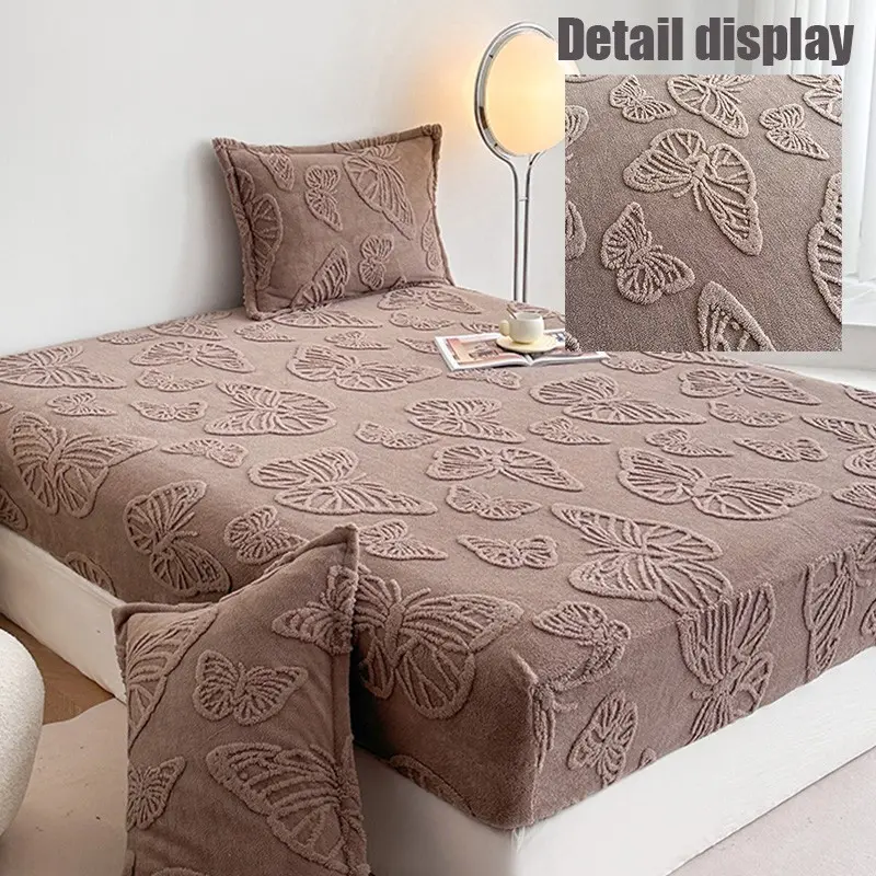 3-Piece Butterfly Embroidered Bedding Set, Embroidery Bedding, Bedsheet Sets, Ultra Soft Plush Fabric, Breathable Lightweight, King/queen Size, Deep Pocket, Includes Sheet & Pillowcases, Breathable Sheets, Bed Linens, Bedset