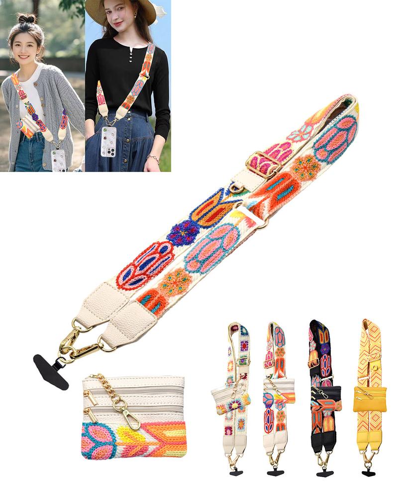 Clip and Go Strap for Phone With Wallet Crossbody,Phone Lanyard crossbody and Phone Strap crossbody, Phone strap With Wallet ,Phone Strap crossbody with zipper pouch wallet ,Adjustable Mobile Phone strap Gift for Valentine's Day