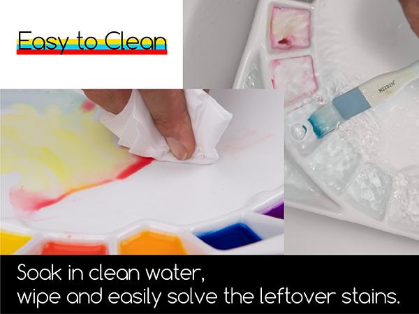 MEEDEN Large 32-Well Ceramic Watercolor Palette with Lid, Porcelain Paint Palette for Watercolor Painting with Cover, Big Mixing Tray for Artist, 12-3/5-Inch Square,White Elegant Design Smooth Surface