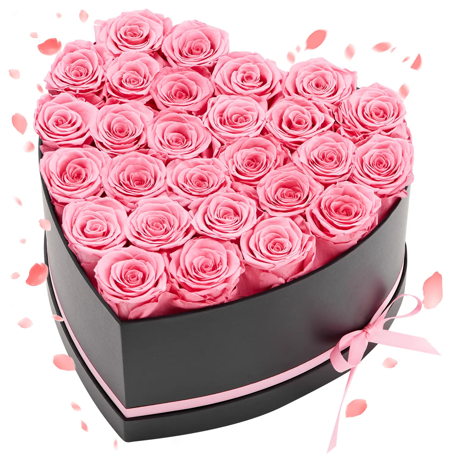 VEVOR Eternal Flower Bouquet - 27 Colorful Roses in Heart Shape Box, Romantic Home Decor Accent, Birthday Gifts for GF, Romantic Gifts for Her (Pink),dorm decor,dorm room decor