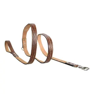 Leather New York NY Luxe Leather Dog Leash Premium High-Quality Soft Grip Handle Sleek Design for Daily Walks Training & Outdoor Adventures