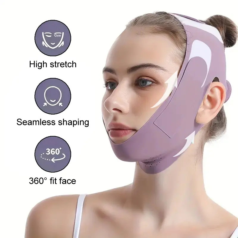 1PCS Summer V Line Face Lifting Strap, Neck Lift Jaw Tightening Exerciser, Face Lift Tape Remover, Jaw Line Sculptor Eliminator, Mask Shaper for Jawline,  Chin Strap for Sleeping, Double Chin Reducer for Women