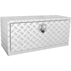 36"×17"×18" Heavy Duty Aluminum Diamond Plate Underbody Truck Box | Lockable Pickup Storage Box with T-Handle Latch | Waterproof for Truck, Van & Trailer