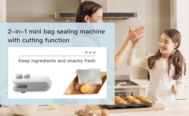 2026 New Upgraded Mini Bag Sealer 2 in 1 Rechargeable Chip Bag Sealer with Cutter and Magnet Portable Handheld USB C Heat Sealer Resealer Machine for Snack Plastic Bags Food Storage 2026 New Upgraded Mini Bag Sealer 2 in 1 Rechargeable Chip Bag Sealer with Cutter and Magnet Portable Handheld USB C Heat Sealer Resealer Machine for Snack Plastic Bags Food Storage