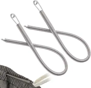 2 PCS Spring Drawstring Needle Threader,DIY Rope Threader Clip,Drawstrings Replacement with Easy Threaders,Drawstring Threader Tool Set,for Drawstring Replacement for Hoodies,Pants
