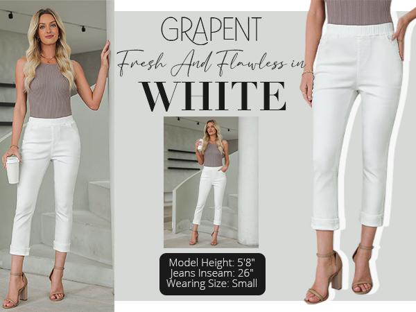 GRAPENT Pull On Jeans for Women High Waisted Skinny Capri Pants Trendy Stretch Denim Cropped Jeans Crop Jeggings Capris GRAPENT Pull On Jeans for Women High Waisted Skinny Capri Pants Trendy Stretch Denim Cropped Jeans Crop Jeggings Capris