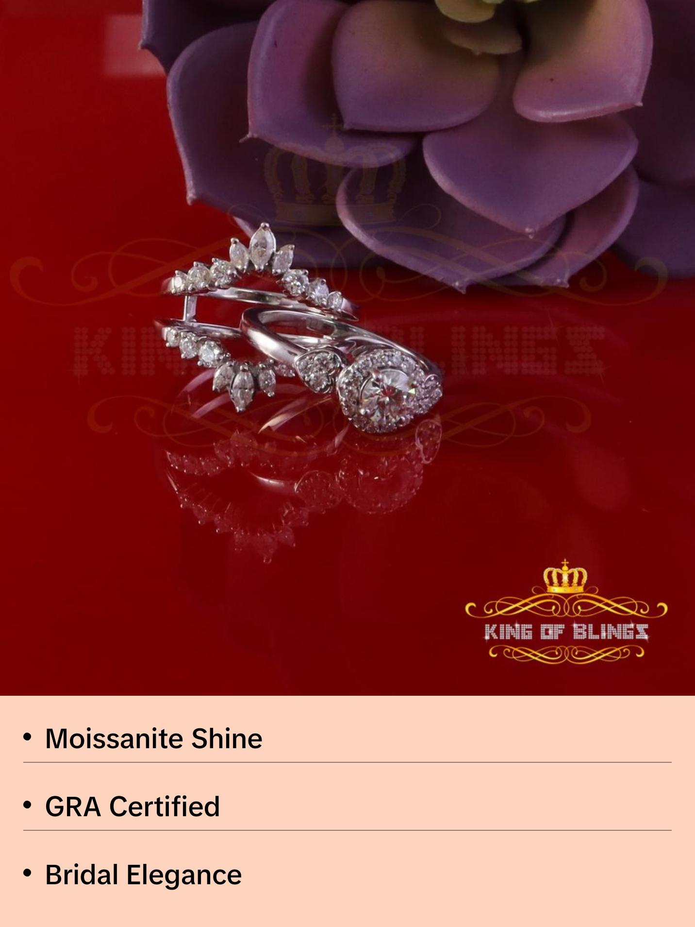 King Of Blings 2CT VVS D Moissanite Solitaire Enhancer Guard Wrap Ring Insert 925 White Silver King Of Blings 2CT VVS D Moissanite Solitaire Enhancer Guard Wrap Ring Insert 925 White Silver