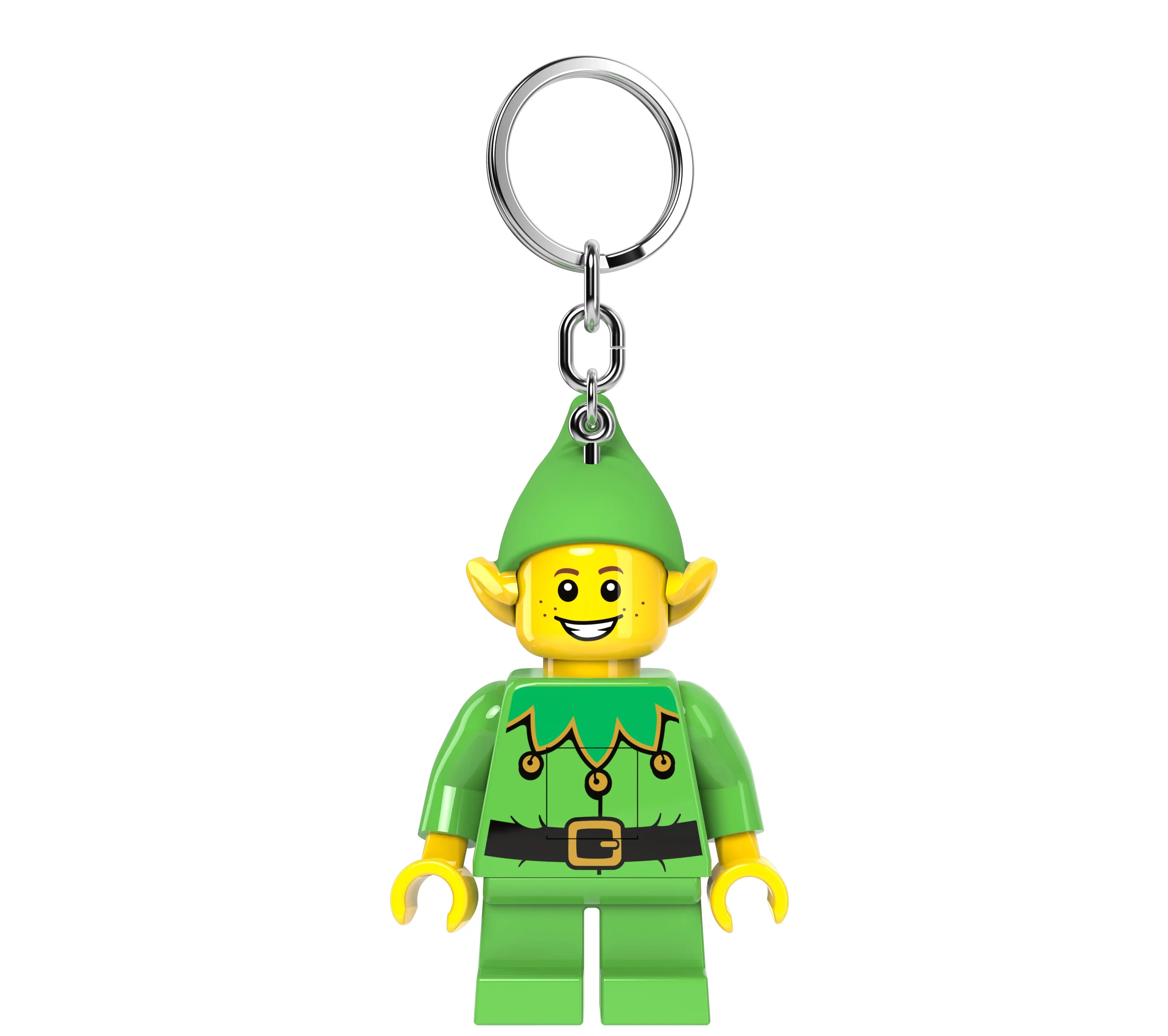 LEGO Keychain Light - Holiday Elf (KE181H) Officially Licensed LED Lights Posable Figure 3 Inches Tall Perfect Gift for LEGO Fans