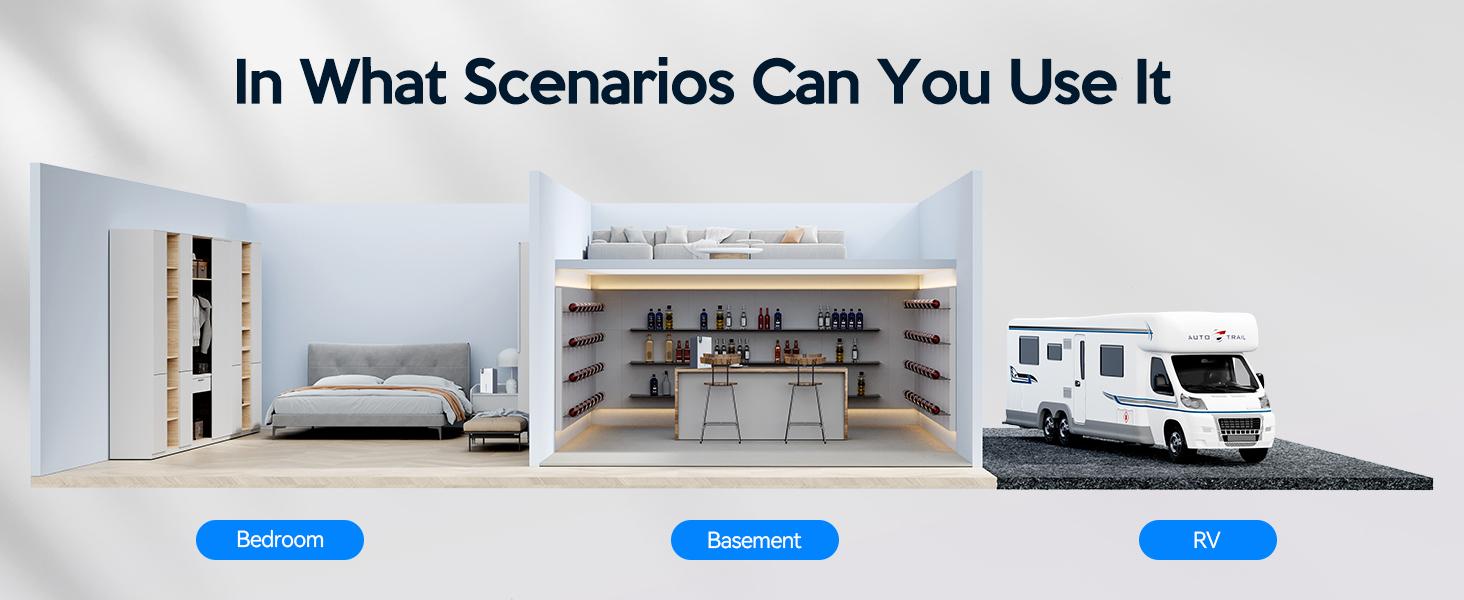 Large Room or Basement Dehumidifier, Dehumidifier with Tank, Automatic and Manual Drainage, Intelligent Humidity Control, Automatic Defrost, Dry Clothes Feature (for 4500 sq. ft.) White