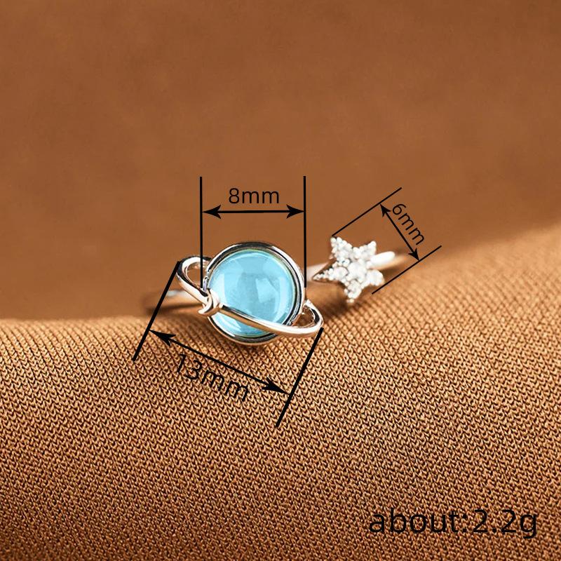 Star & Moon Rotatable Ring for Stress Relief, Fidget Ring for Anxiety Relief, Ideal for Daily Use (No Ring Box)