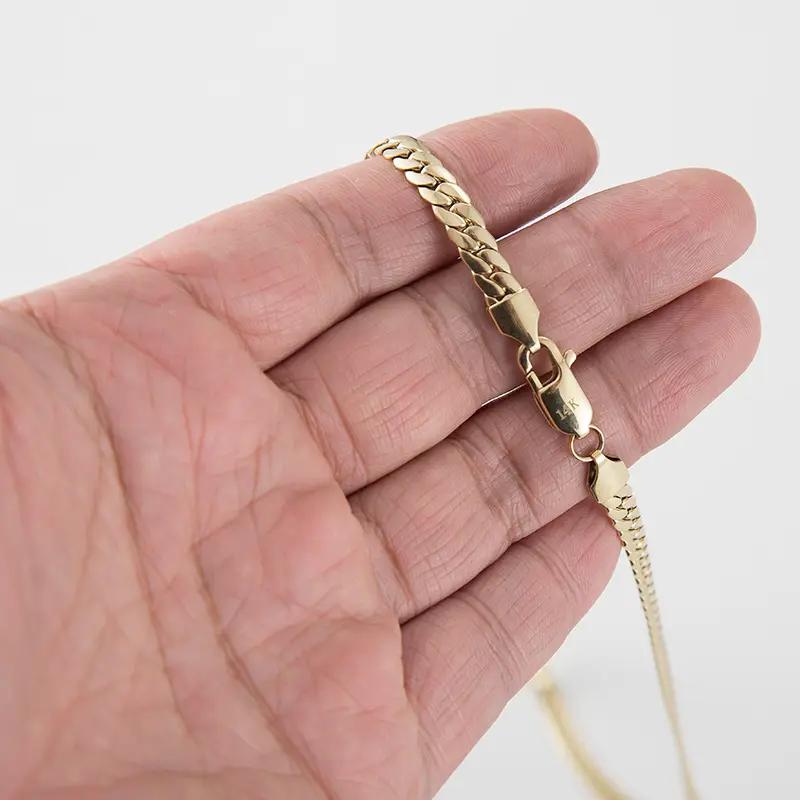 Width 5.5mm gold-plated 14K Cuban necklace and bracelet Vintage Feel Stainless Steel Anti-Rust Technology Christmas Gift for men and women , Length 16/18/20/24 inches