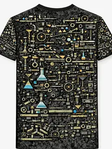 Mens Athletic T-Shirt : Mechanical  Steampunk All-Over Print Tee goldberg  art tee  steampunk   gift  industrial   science   graphic Shortsleeve