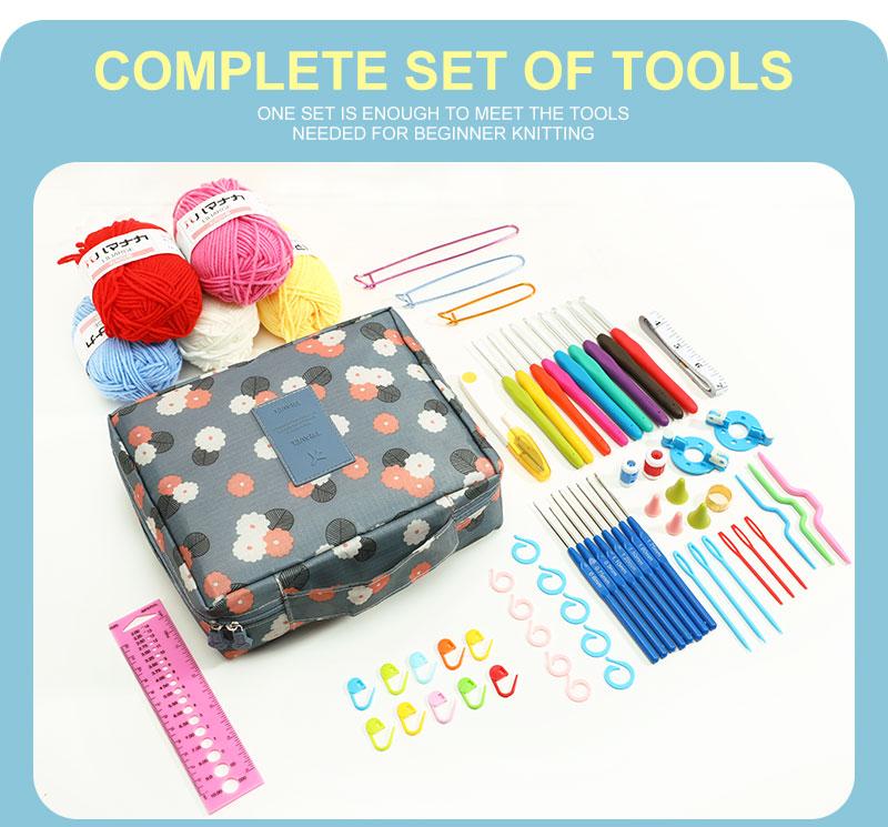 CozyKnots Crochet Starter Kit, DIY Kit, Knitting and Crochet, 58 pc tools