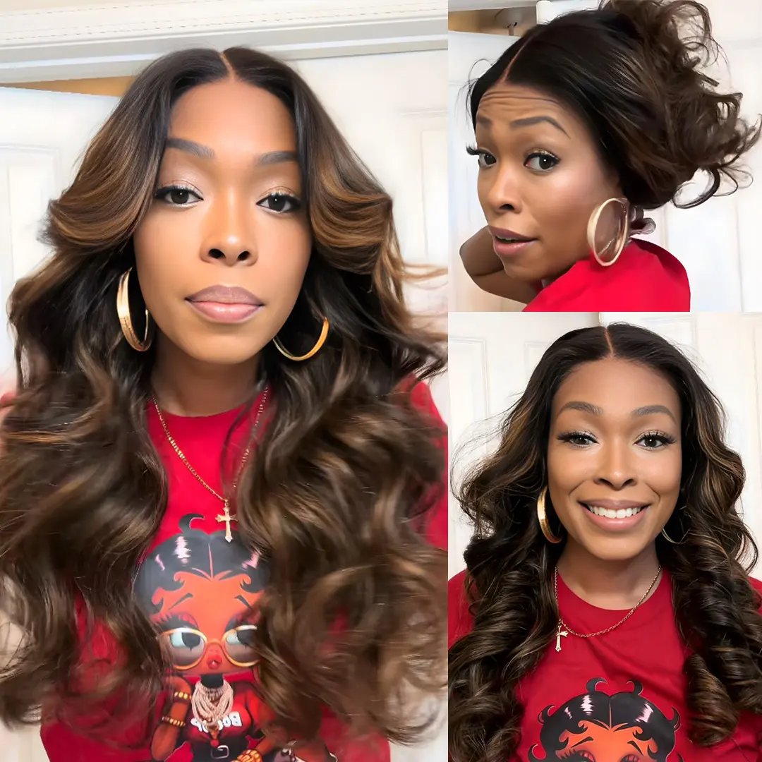 【Upgrade】Nadula 7x5 Lace Cap with Drawstring Highlight Balayage Body Wave Wig 13x4 Lace Front Human Hair Pre Bleached Knots Glueless Summervibes TikTokShopStockUp