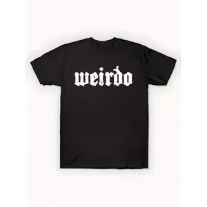 Weirdo | Distressed Goth Design T Funny Men's Short Sleeve Graphic T-shirt