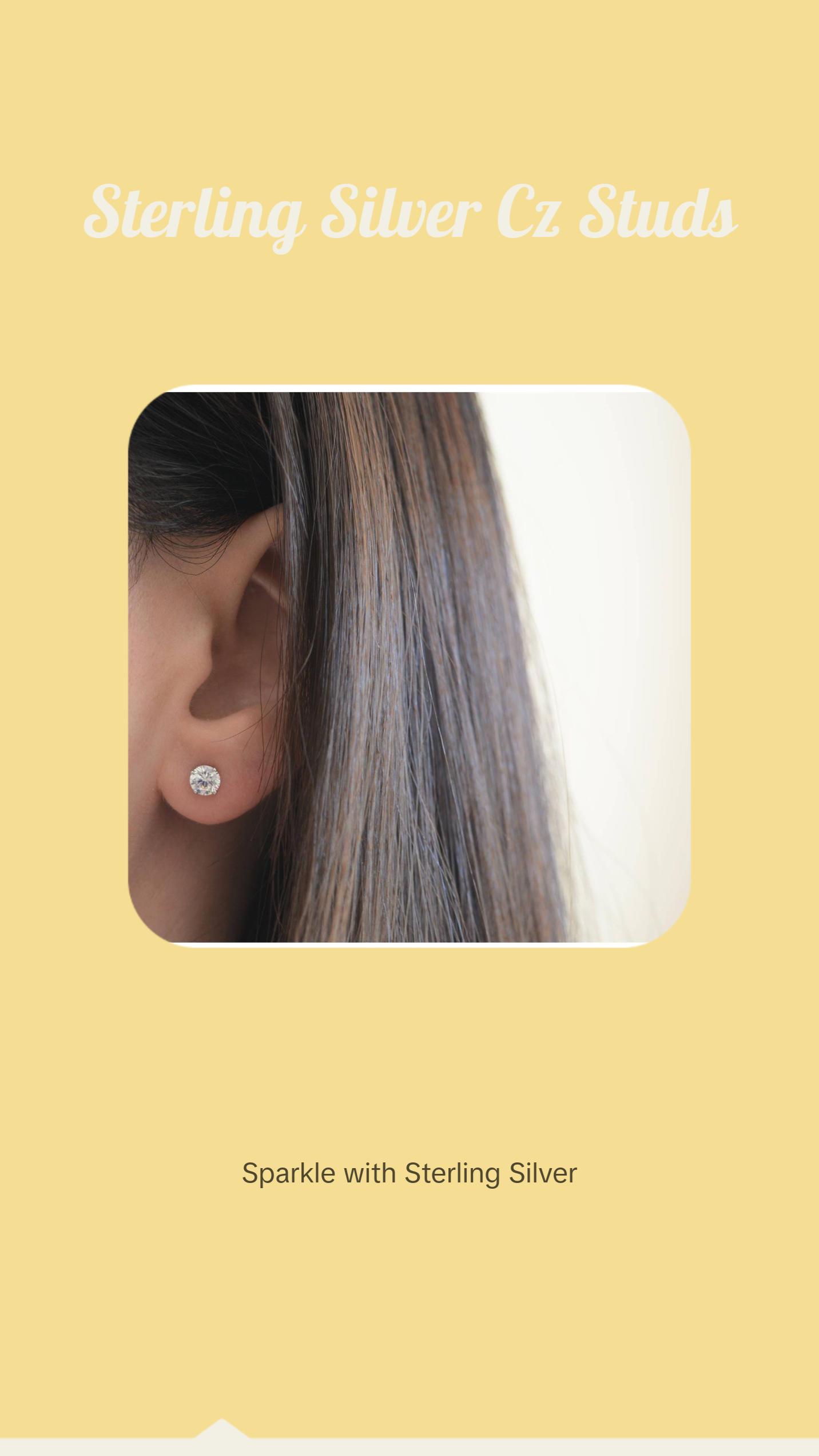 5mm Round Basket Stud Earrings
