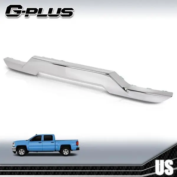 Chrome Finish Front Bumper Skid Plate Protector - Aftermarket Vehicle-Specific Replacement Kit, Bumper Guard Accessory for 2016-2018 Chevy Silverado 1500 Auto Body Part