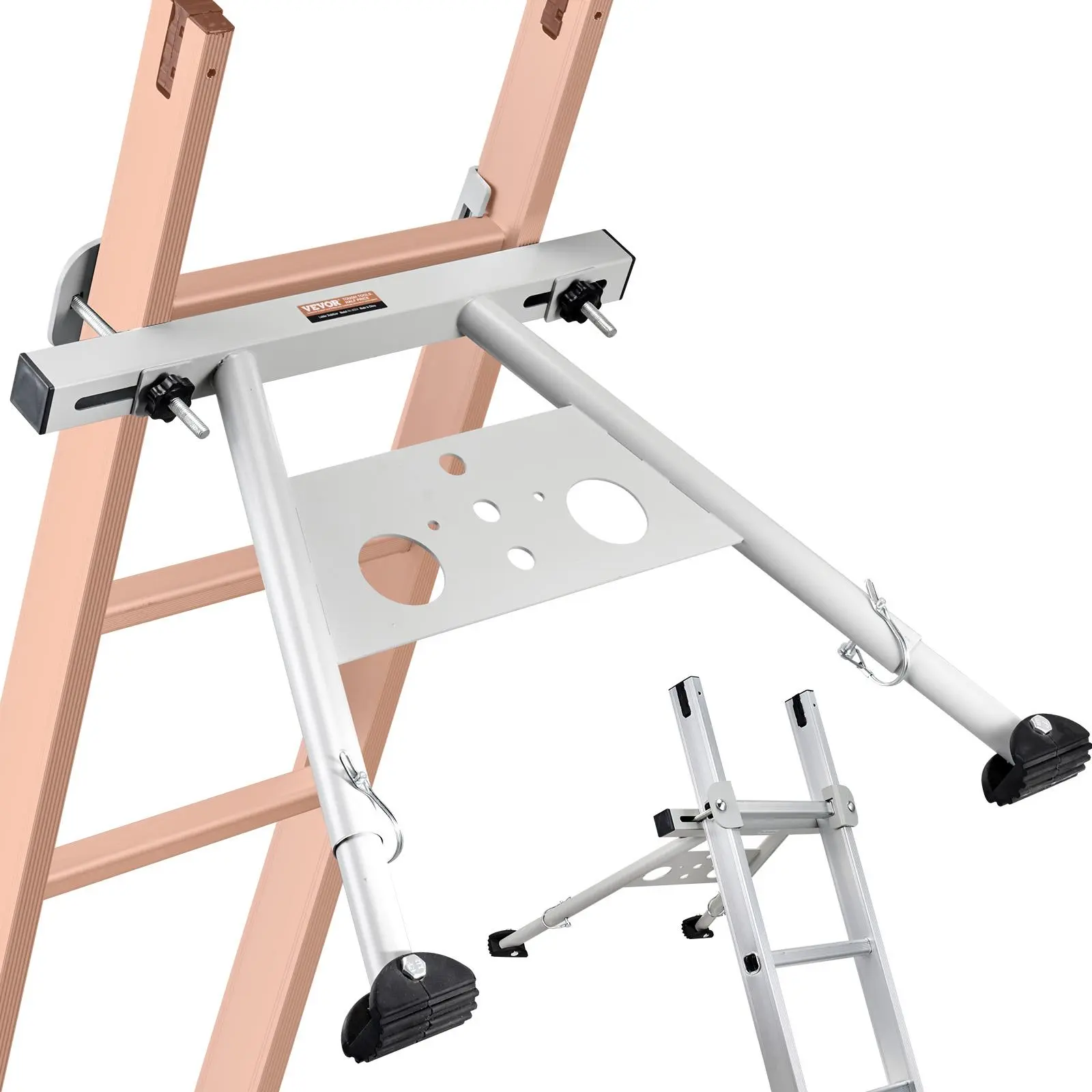 【SummerFinds】VEVOR Ladder Stabilizer,  Adjustable Feet Extension Ladder Standoff, Heavy Duty Wall Ladder Accessories for Roof Gutter, Easy to Use & Wide Adaptability & Anti-slip Rubber Feet, 330 lbs Weight Rating
