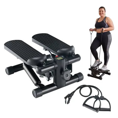 Sweetcrispy Twisting Stepper - Multifunctional Portable Adjustable Resistance Exercise Device with Resistance Bands, 300lbs Load Home Fitness Workout Machine for Senior Citizens, Steppers for Exercises