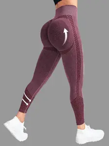 Women's Female Hot Pink Push-Up Ruched High-Waist Yoga Leggings - Sports Bottoms for Gym Workouts, Fitness Sessions