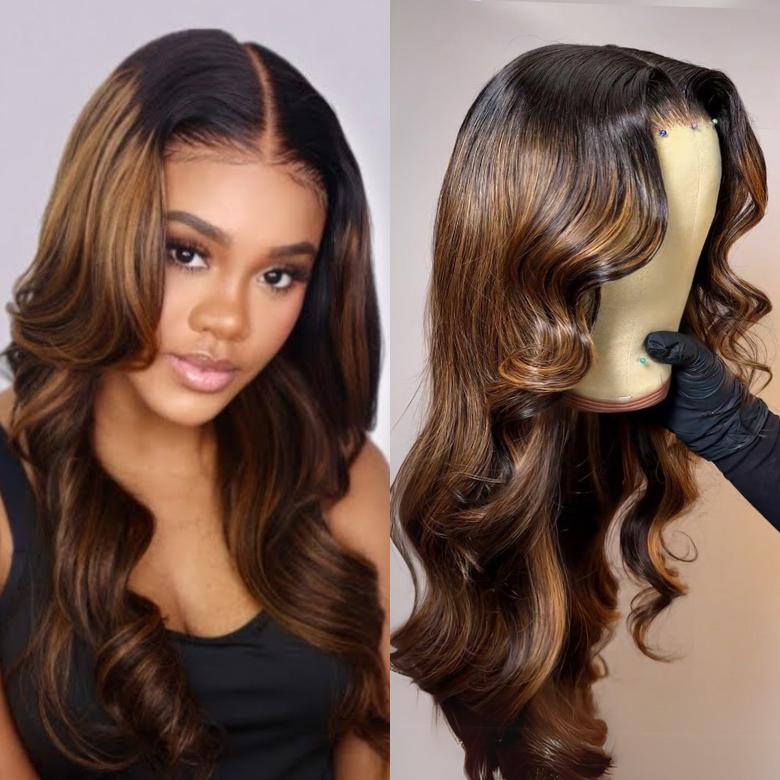 【Bye Bye Slip】UNice Glueless Balayage Highlight Body Wave Wig with Drawstring Pre-cut 7x5 HD Lace Closure Human Hair Wigs with Bleached Knots Friendly for Beginners #SpringStatements