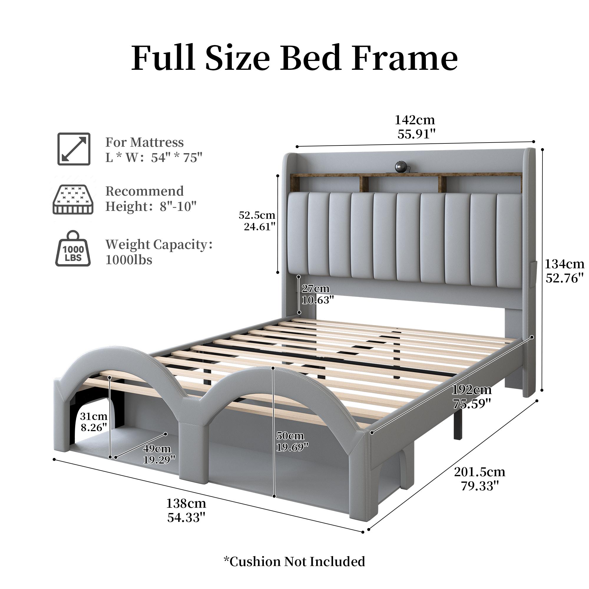 Sibeds Aurora Queen Bed Frame with 2-Tier Storage Headboard, Faux Leather Platform Bed with Galaxy Star Projector, Scratch-Resistant Upholstered Bedframe with Pet Rest Area for Dogs Cats, White / Black / Gray / Pink