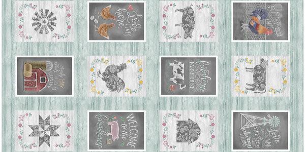 Chalk Barn Fabric Collection - Chalk Block Print Red