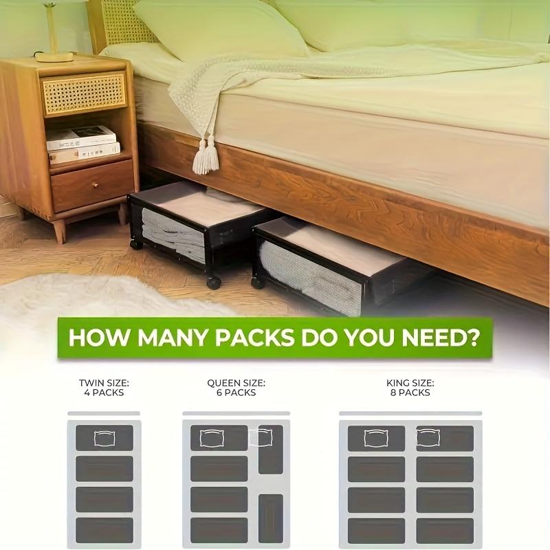 2pcs Under Bed Storage with Wheels, Underbed Storage Containers with Clear Lids - Rolling Drawers & Bins for Clothes, Shoes, Toys, Books, Blankets, Bedroom Storage Box Black And Gray, Under-Bed Storage