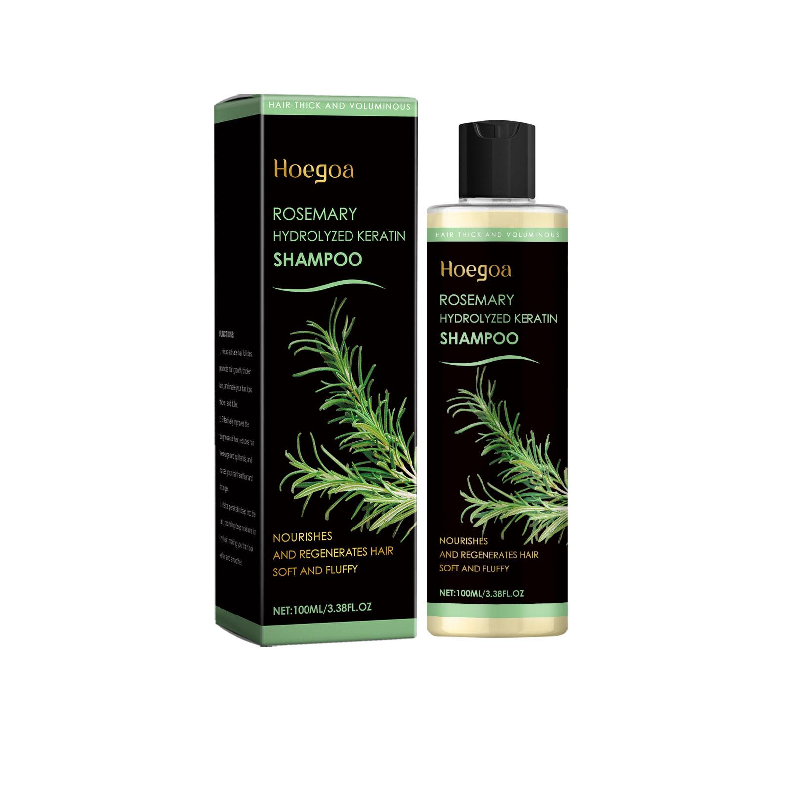 Hoegoa Rosemary Thickening Shampoo, Plant-Based Oil Control Nourishing Moisturizing Repair Fluffy Refreshing Shampoo