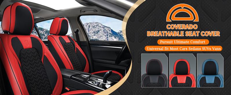 【Coverado】Full Coverage Leather Car Seat Covers Full Set Fit for Cars Trucks Sedans with Waterproof Leather in Automotive Seat Coverluxury seat covers cars accessories 【8825 5-full】 ridstar guts seat cover royal blue seat covers seat filler seat covers