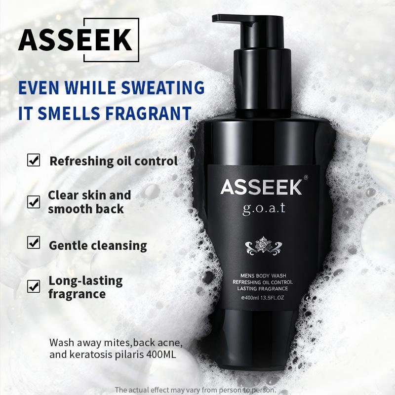 ASSEEK Magnetic Attraction Body Wash for Men, Pheromone Infused with 24H Long Lasting Fragrance, Exfoliating & Hydrating Shower Gel, 13.53 fl oz
