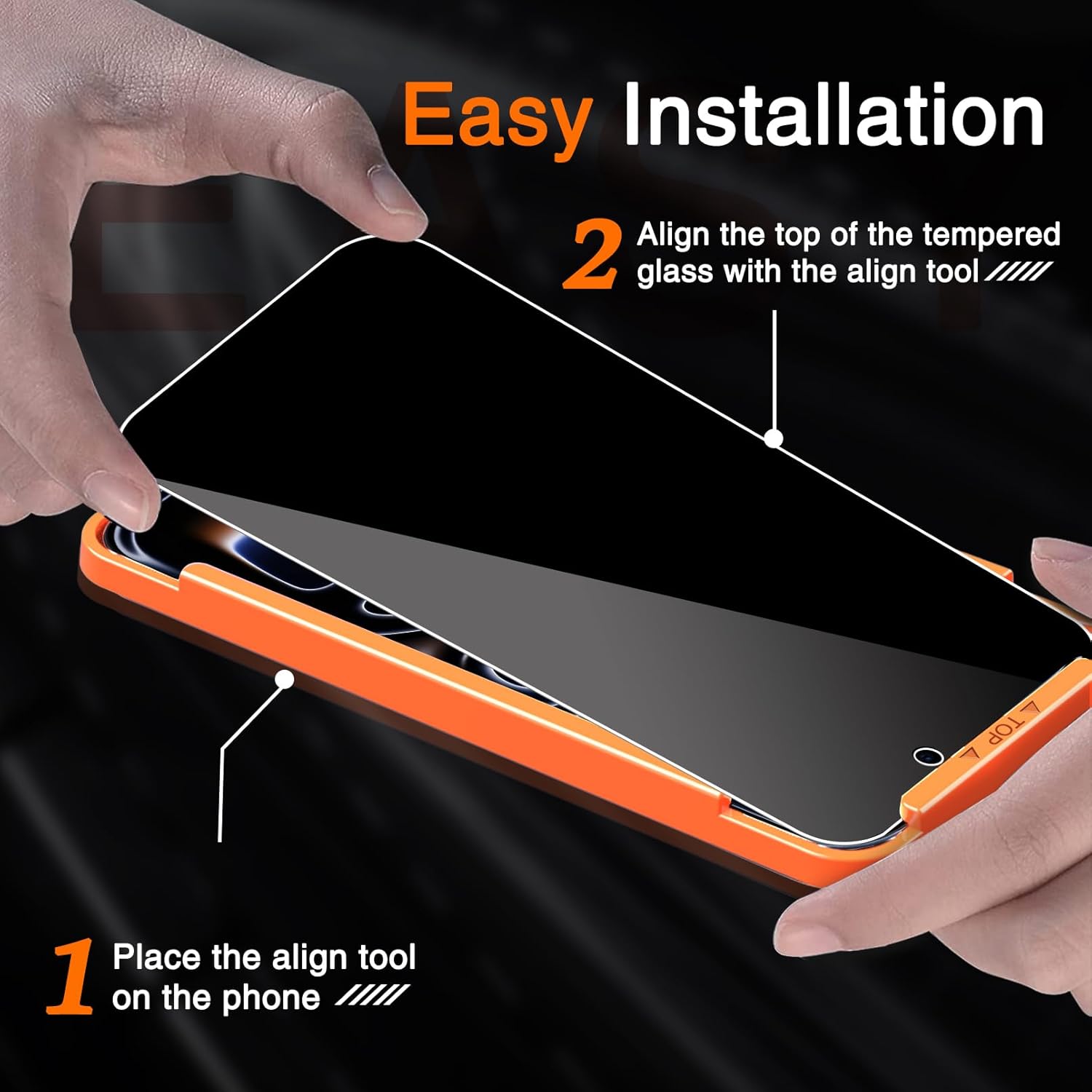 3 Pack Privacy Screen Protector for iPhone 17 Pro max 6.9 inches Accessories Private Film,3 Tempered Glass Camera Lens Protector, with Mounting Frame Anti Spy, Black