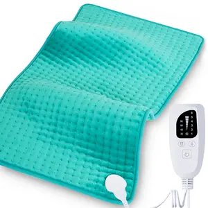 17"×33" XL Electric Heating Pad, King Size Self-Care Warming Mat for Back, Neck & Shoulder Pain, 6 Heat Settings, 4 Auto-Off Timers, Machine Washable, Perfect Gift for Women & Men (Gray/Green)
