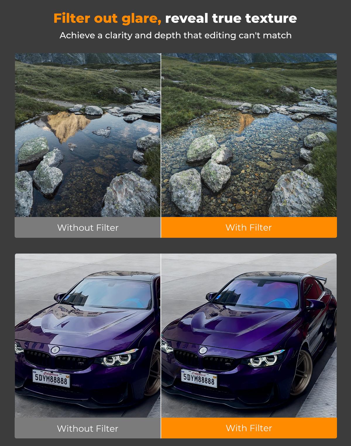 [K&F CONCEPT] Ultra Tiny Magnetic CPL Lens Filter for iPhone 17 16 15 Pro/ProMax，Mag Snap On Filter, convenience，Anti-Glare & Enhances Texture.uts the glare, reveals true texture