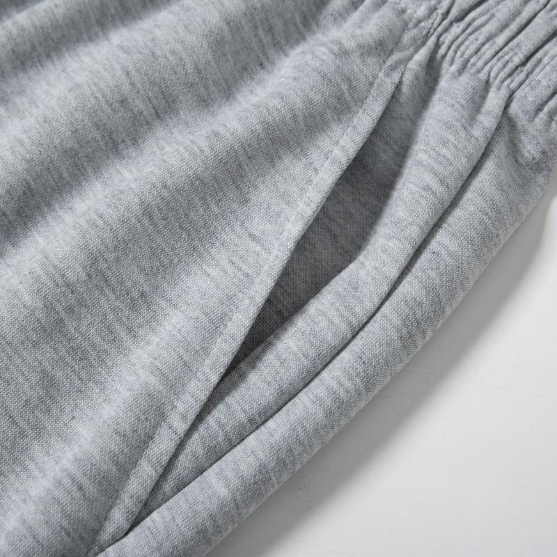 Men's Solid Gray Basic Drawstring Waist Sweatpants Micro-Elastic Comfortable Straight Casual Trousers Regular Version Spring Autumn Outdoor Sportswear Double Pockets All Seasons