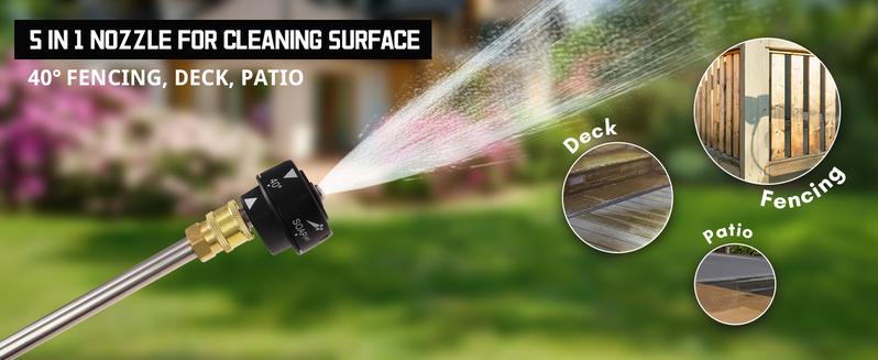 PowerSmart 80V Electric Cordless Pressure Washer, Up to 2600PSI, 1.2GPM, 5-in-1 Nozzle, 1.5L Onboard Soap Tank, Electric Power Washer with 6.0AH Battery and Charger for Decks, Cars, Fences, and Cleaning,Car Wash,Safe Operation(HB2840)