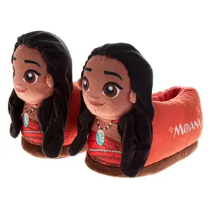 Moana Plush Character Slippers Girls  Soft Plush Cozy Warm Island Princess Comfort Fit NonSlip Sole (Toddler / Little Kid)