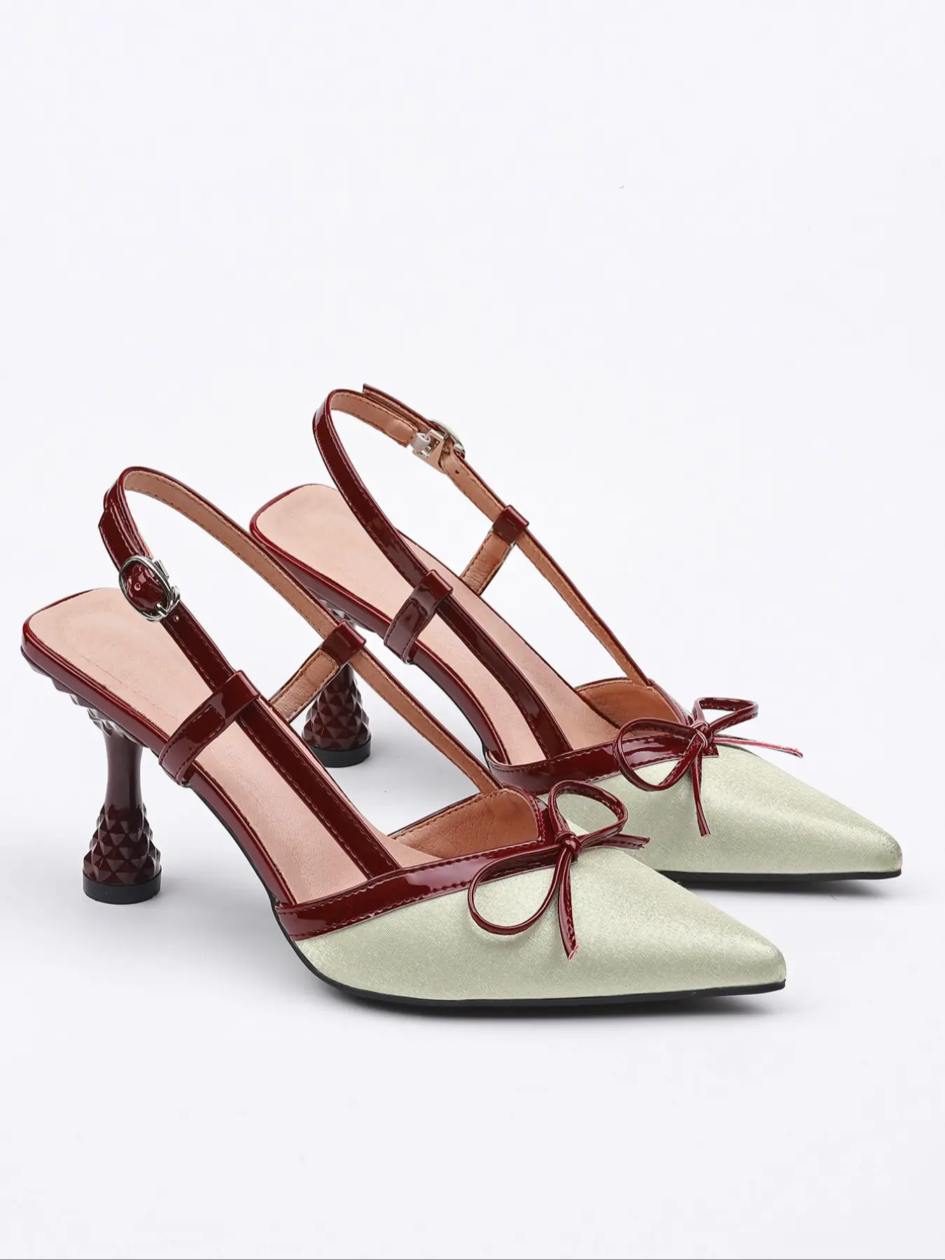 Women's Fashionable Bowknot Design Elegant Sandal Heels, Valentine's Day Gift, Casual Pointed Toe High Heel Classy Sandals for Summer, Comfortable Breathable Slingback Shoes for Daily Wear, Classy Elevated Sandals