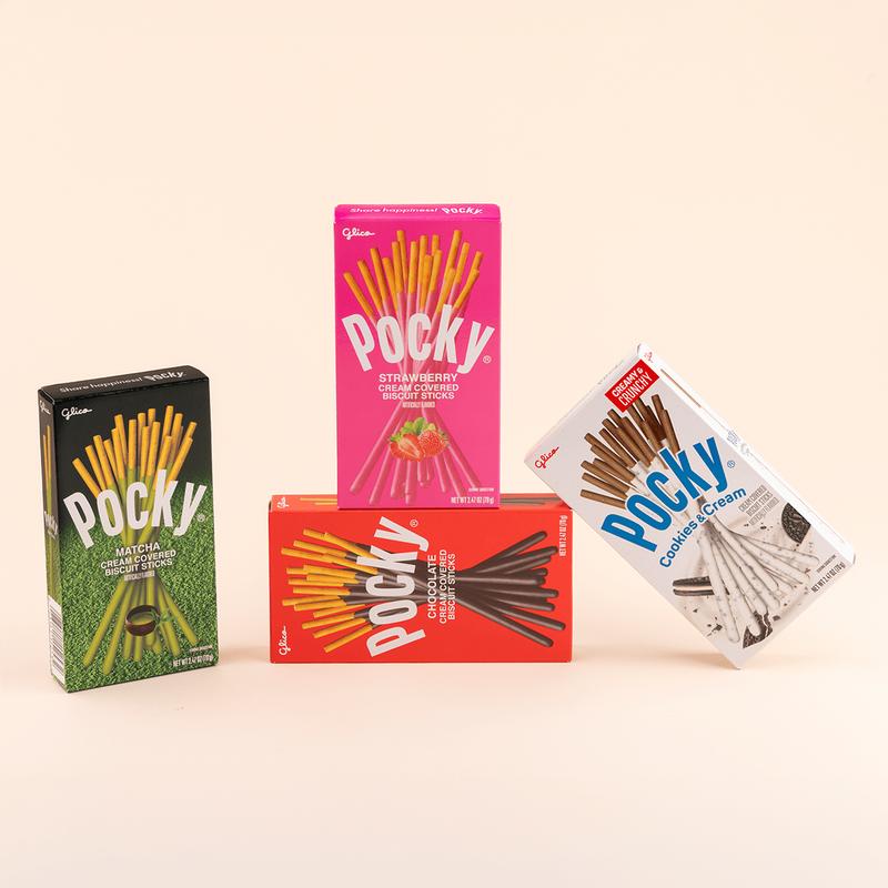 Glico Pocky Variety Pack [Lunar New Year Limited Edition] - Chocolate, Strawberry, Cookies & Cream, Matcha, 4 Packs, 9.88 oz