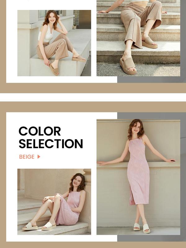 Athlefit Women's Slip On Platform Sandals Comfortable Open Toe Flatform Chunky Sandals Walking Shoes Footwear Springtok Summer