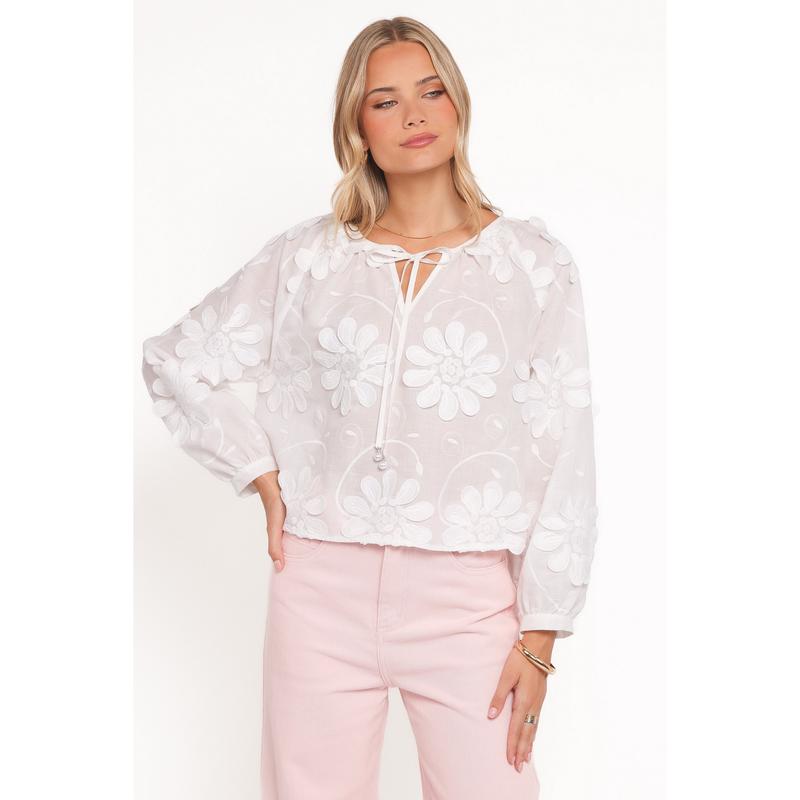 Leire Embroidered Blouse - White