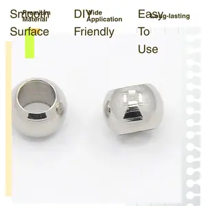 LOCSANITY 50 Piece Rondelle 304 Stainless Steel Smooth Dreadlock Beads 6mm Diameter 5mm Thick 2mm Hole for Jewelry Making and DIY Projects
