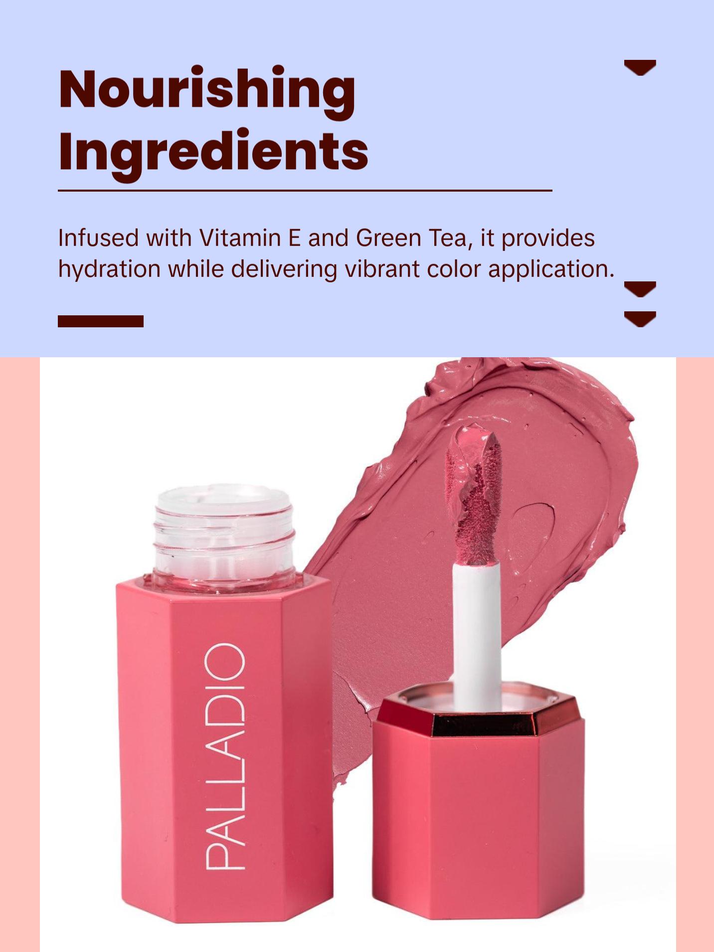 Palladio Liquid Blush for Cheeks & Lips 2-in-1 Makeup Face Blush, Weightless Cream Formula, Smudge Proof Long-Wearing Pigmented Blush, Natural Look Makeup Face Blushes, Shimmer & Satin Shades