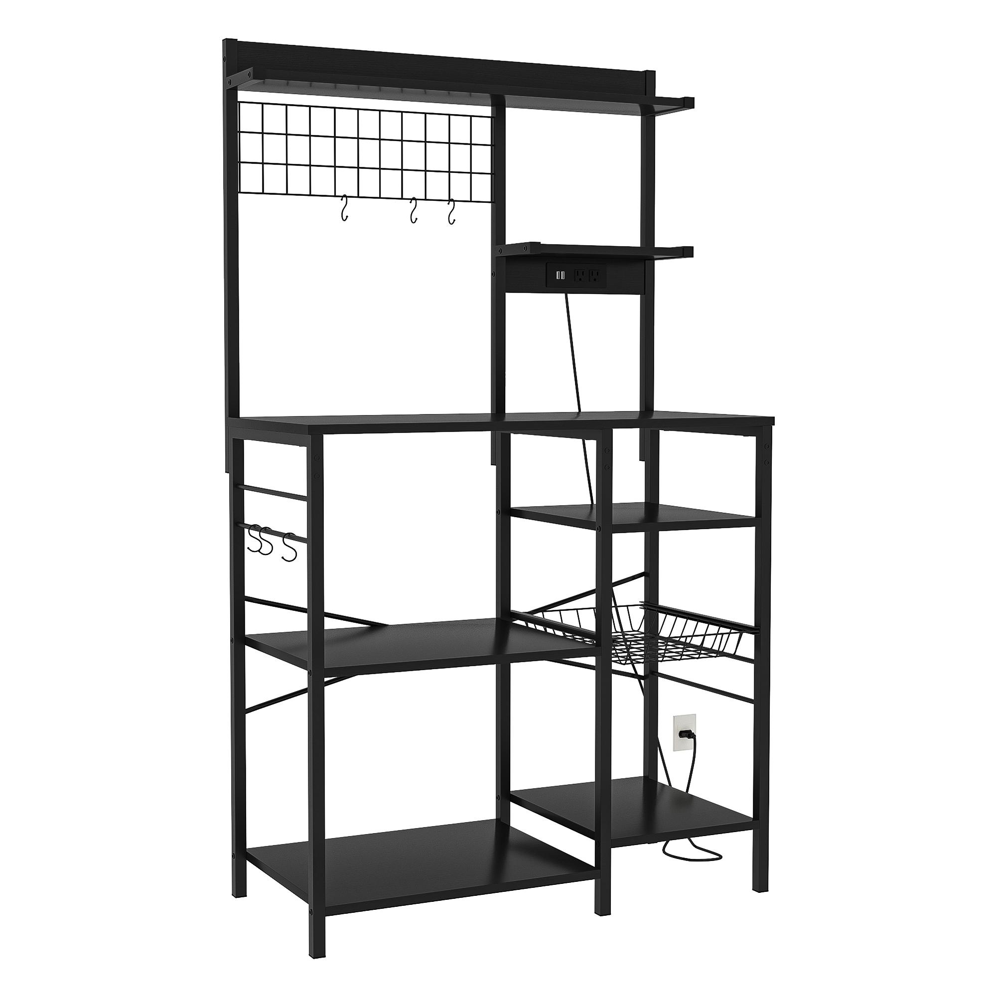 Multifunctional Kitchen Shelf Kitchen Bakers Rack with Storage, 5-Tier Microwave Oven Stand Shelf , Freestanding Utility Kitchen Storage Rack Organiser