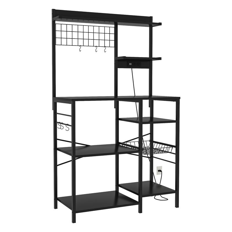Multifunctional Kitchen Shelf Kitchen Bakers Rack with Storage, 5-Tier Microwave Oven Stand Shelf , Freestanding Utility Kitchen Storage Rack Organiser